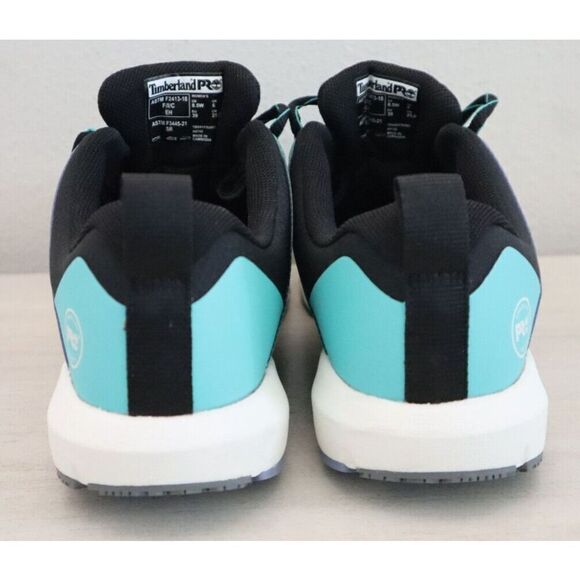 Timberland Pro Women's Sz 8.5W Black/Aqua Radius Comp Toe Work Shoes - Picture 2 of 11